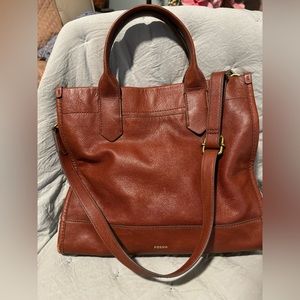 Fossil Kyra Tote Brown Leather Large Purse